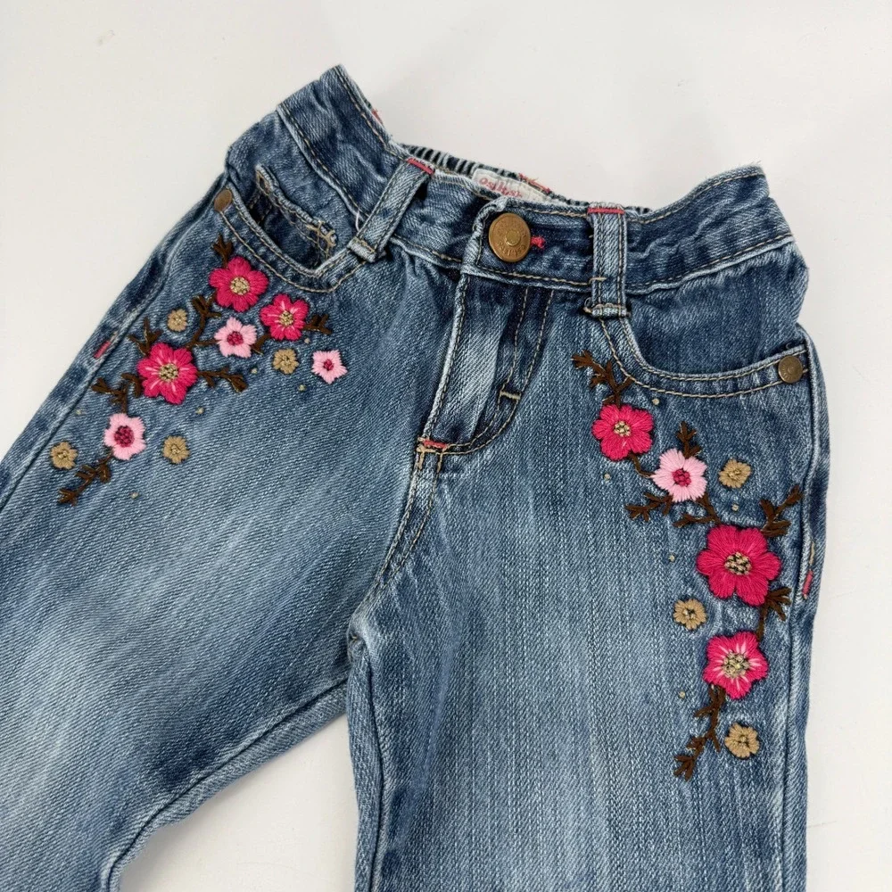 Oshkosh Vintage Girl's Floral Embroidered‎ Jeans 2T